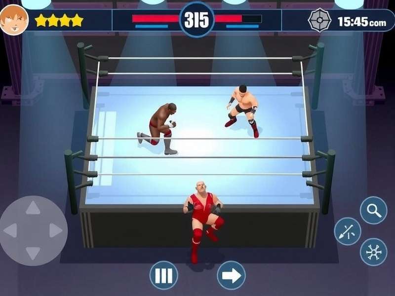 Intense Wrestling Match in Progress Wrestling Might Gameplay Screenshot